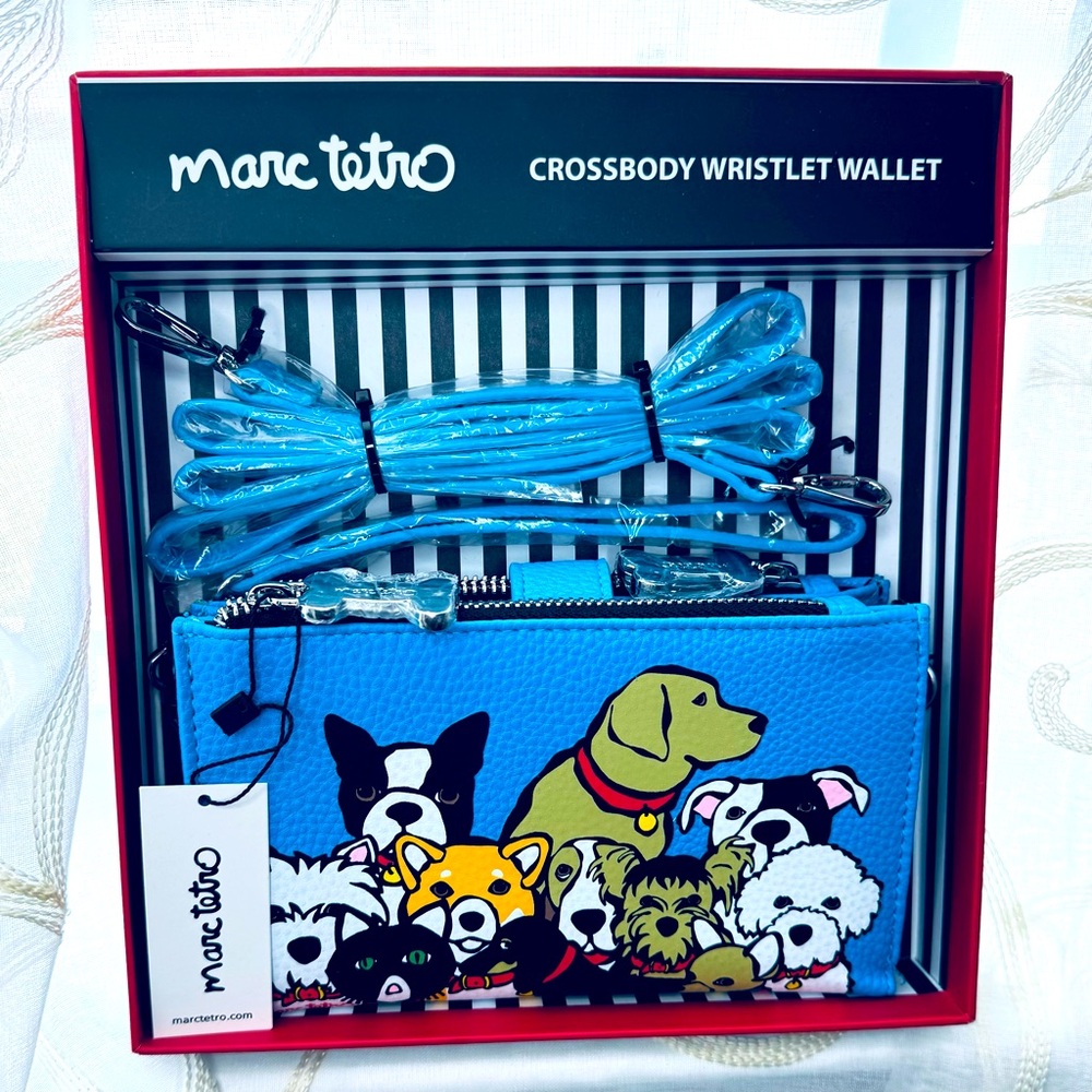 Marc Tetro dog Crossbody Wallet NWT